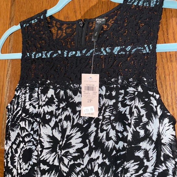 Ann Taylor Petite Black and White Floral Lace Dress - Picture 8 of 10